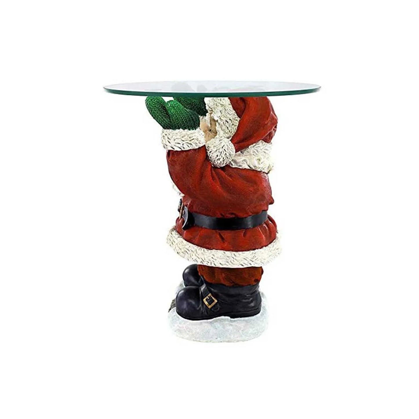 Resin Santa Claus Statues Holding Snack Tray Christmas Figurine with Treats Holder Cake Dessert Stand Fruit Plate for Xmas Party