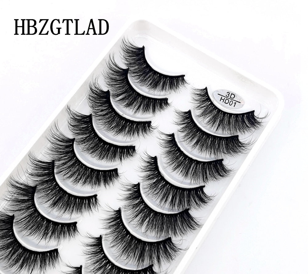 2/5/10 Pairs Natural False Eyelashes Fake Lashes Long 3D Mink Extension