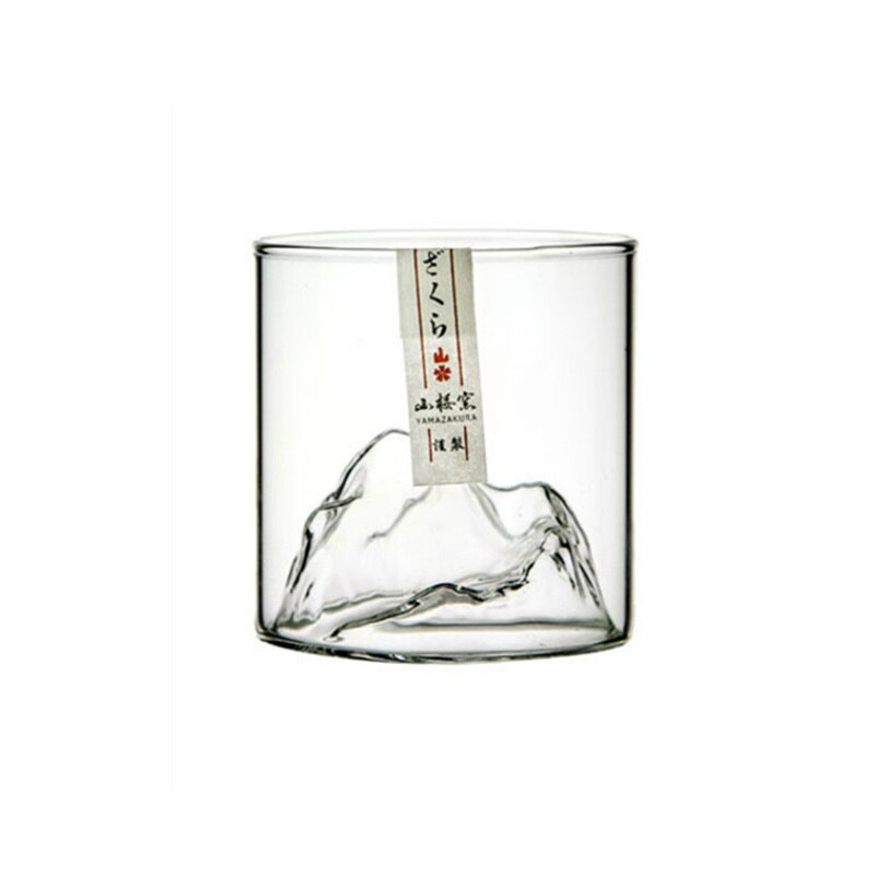 Japan 3D Mountain Whiskey Glass Glacier Old Fashioned Whisky Rock Glasses Whiskey-glass Wooden Box Vodka Cup Wine Tumbler