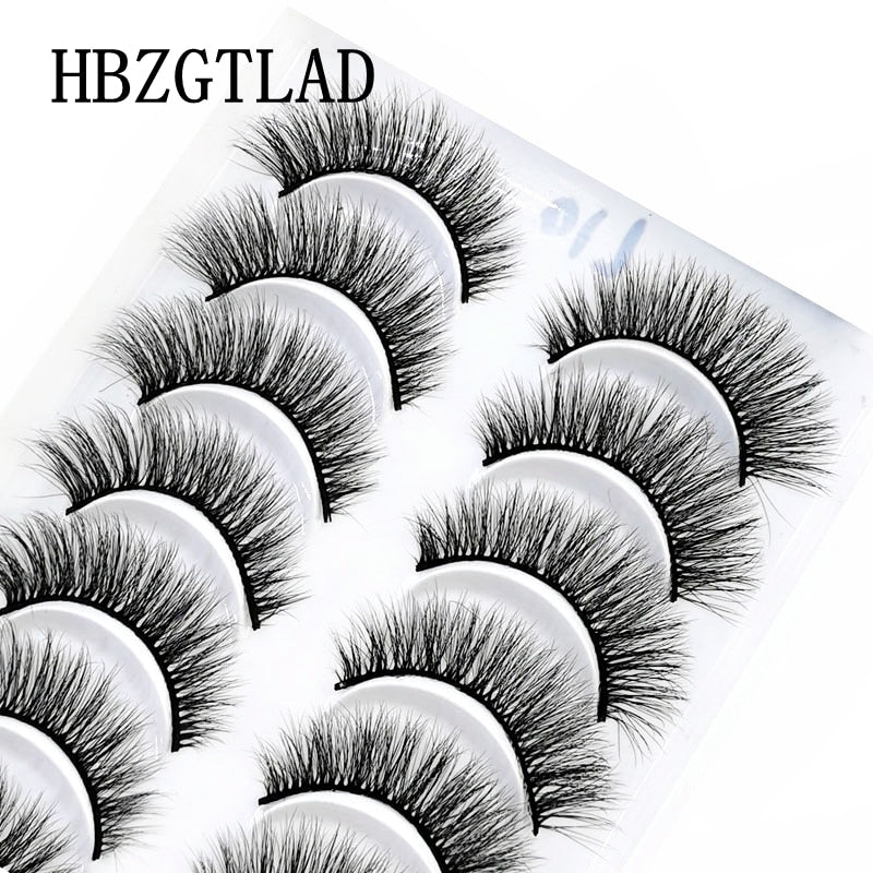 2/5/10 Pairs Natural False Eyelashes Fake Lashes Long 3D Mink Extension