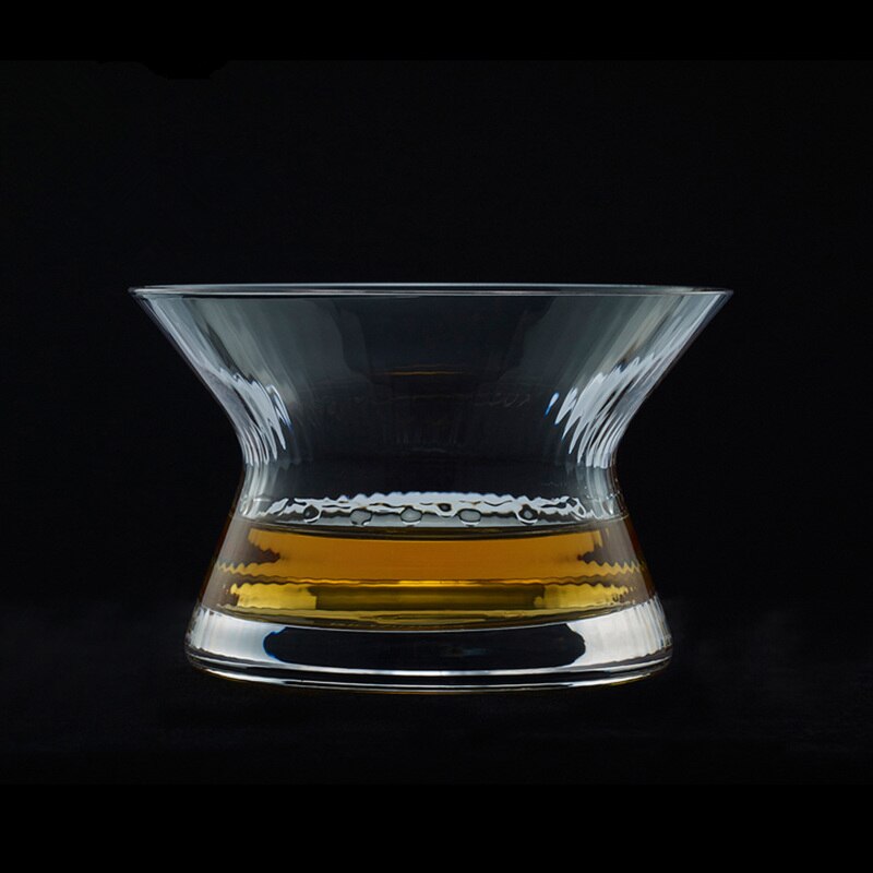 Neat Japan EDO Crystal Whisky Cappie Hanyu Glass Bowl Cup Rotatable Stripe Barley-bree Wine Glass Brandy Snifter Wood box