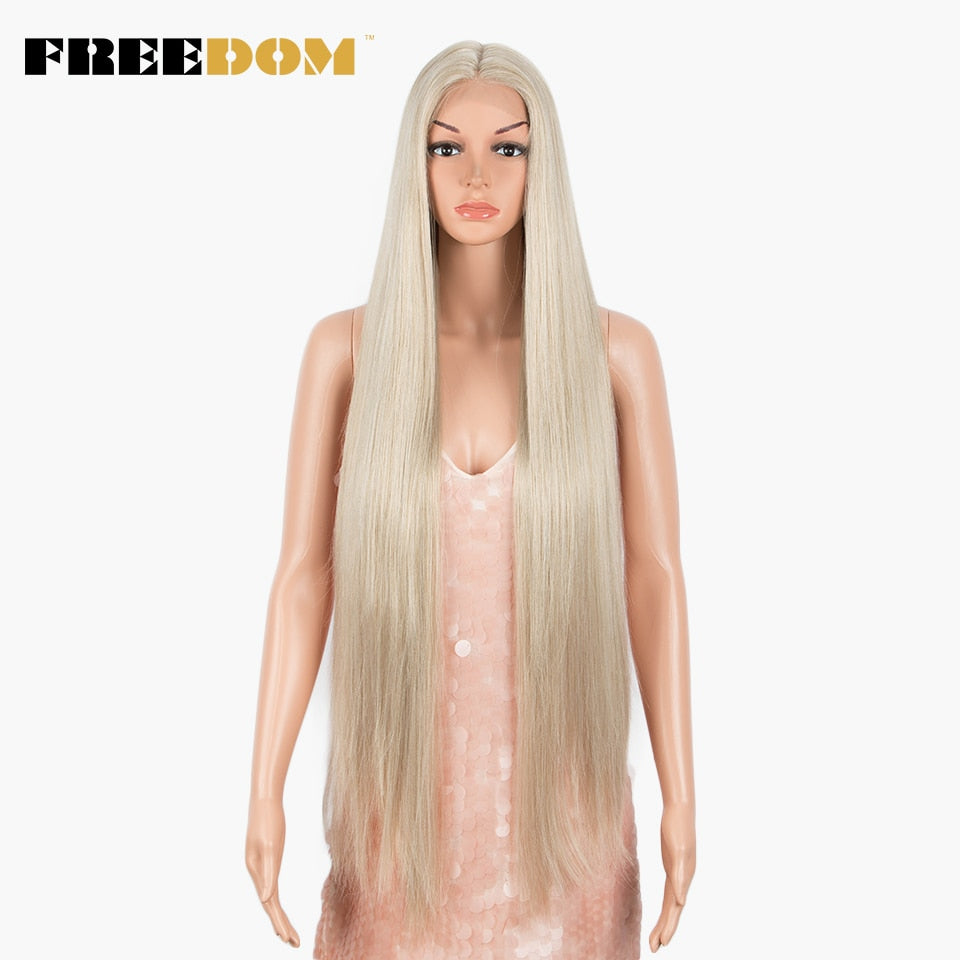 Synthetic Lace Wig 38 Inch Deep Part Long Straight Wig Ombre Pink Cosplay Wigs Synthetic Lace Front Wigs For Black Women