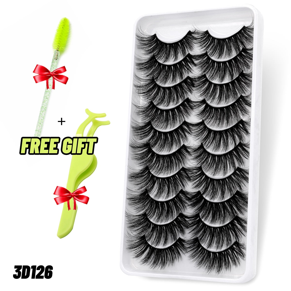 5/10 Pairs 3D Faux Mink Lashes Fluffy Soft Wispy Volume Natural long False Eyelashes Eye Lashes Reusable Eyelashs