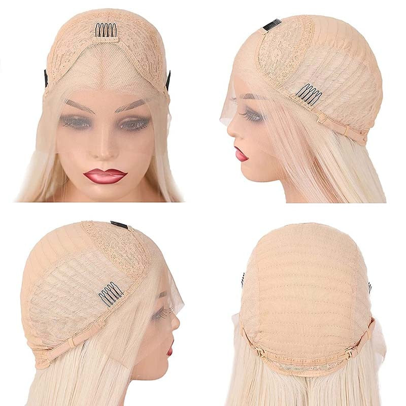 Long Body Wave Wig Middle Part Synthetic Lace Front Wigs for Women Pre Plucked Natural Hairline Wig Daily Use Cosplay Wig