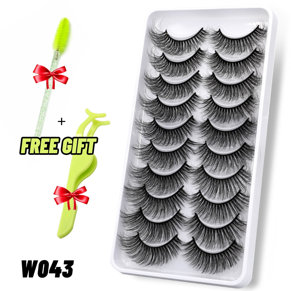 5/10 Pairs 3D Faux Mink Lashes Fluffy Soft Wispy Volume Natural long False Eyelashes Eye Lashes Reusable Eyelashs