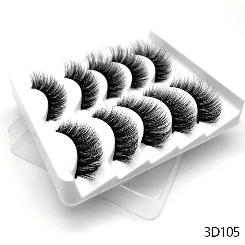 5/10 Pairs 3D Faux Mink Lashes Fluffy Soft Wispy Volume Natural long False Eyelashes Eye Lashes Reusable Eyelashs