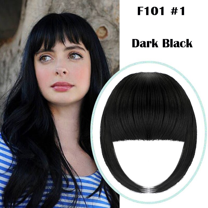 False Bangs Synthetic Hair Extension Fake Fringe Natural hair clip on bangs Light Brown wigs