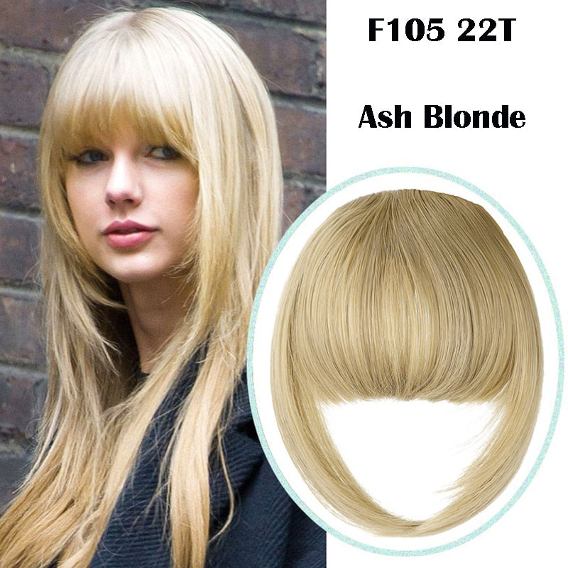 False Bangs Synthetic Hair Extension Fake Fringe Natural hair clip on bangs Light Brown wigs