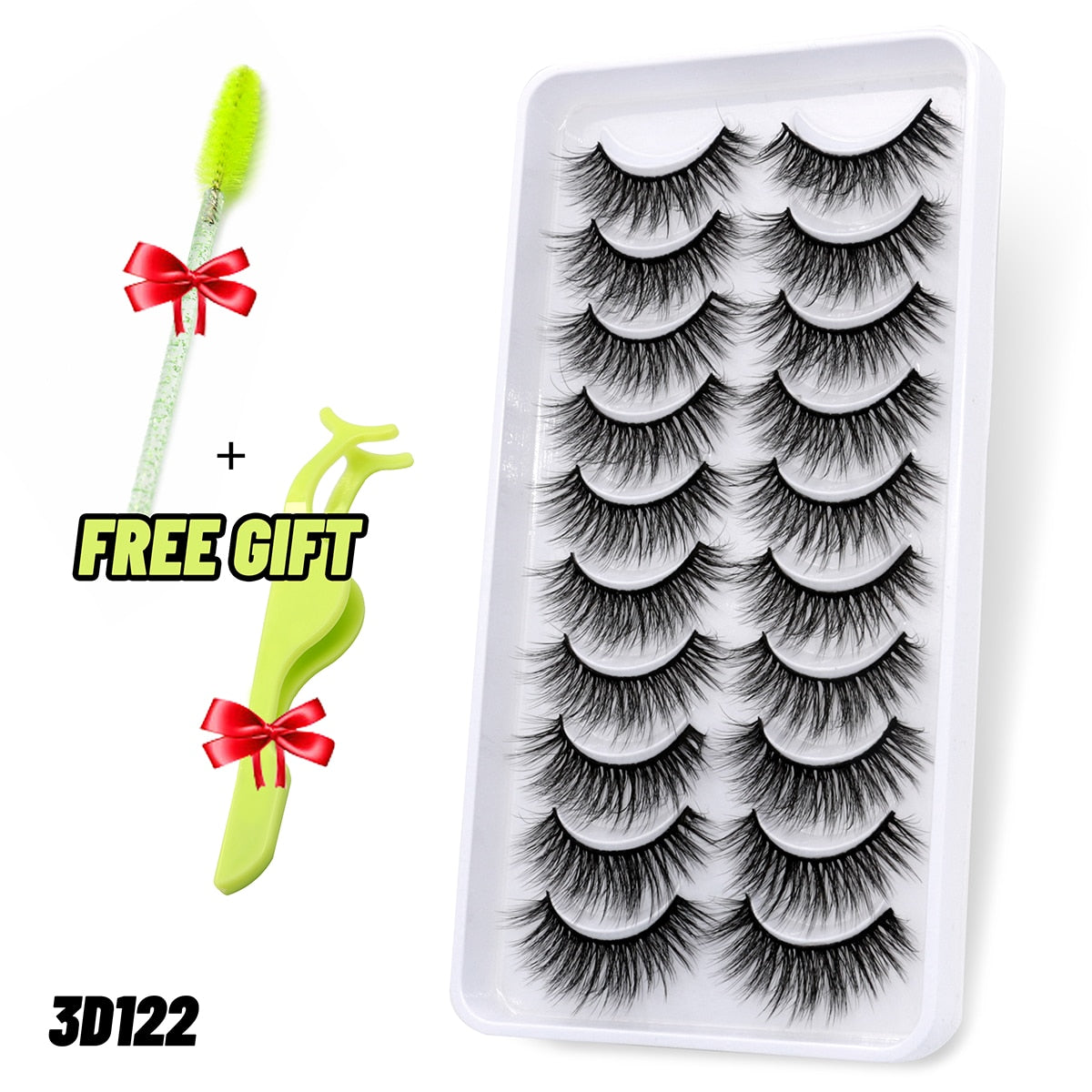 5/10 Pairs 3D Faux Mink Lashes Fluffy Soft Wispy Volume Natural long False Eyelashes Eye Lashes Reusable Eyelashs