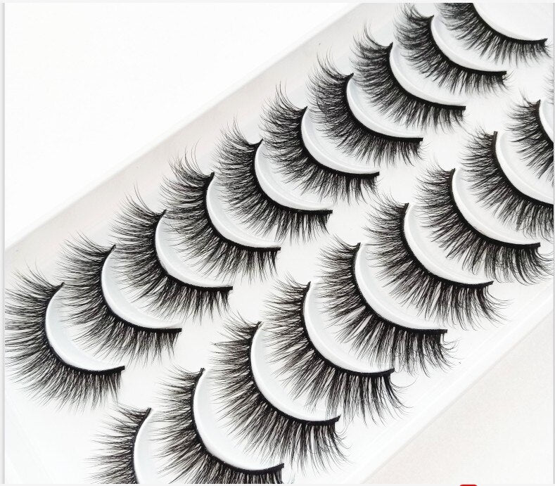 2/5/10 Pairs Natural False Eyelashes Fake Lashes Long 3D Mink Extension