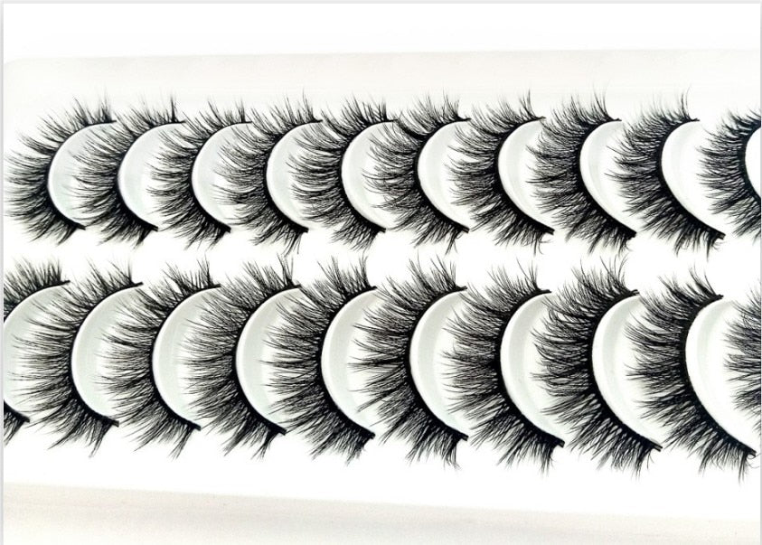 2/5/10 Pairs Natural False Eyelashes Fake Lashes Long 3D Mink Extension