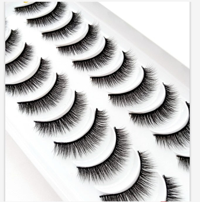 2/5/10 Pairs Natural False Eyelashes Fake Lashes Long 3D Mink Extension