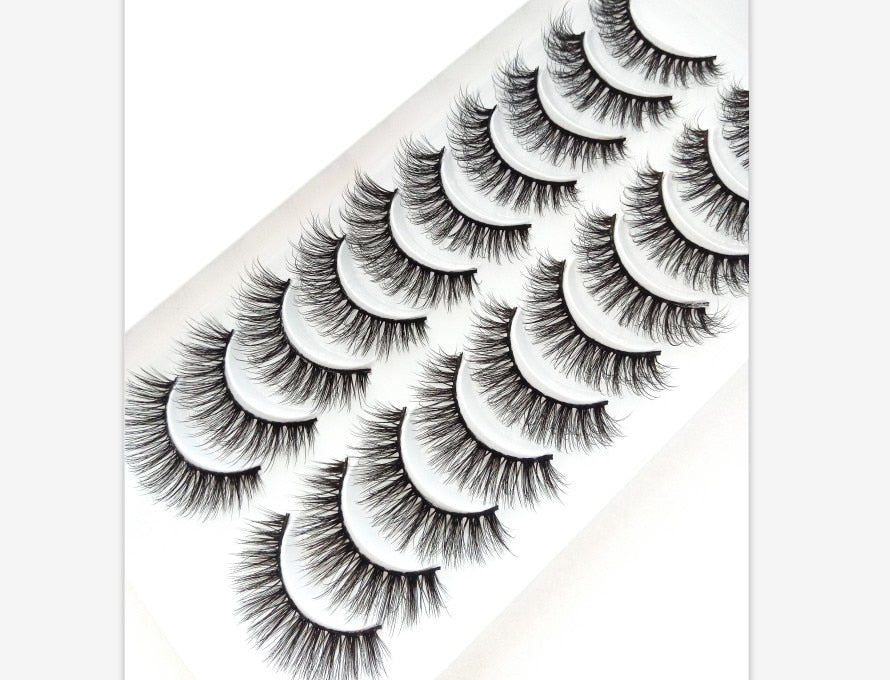 2/5/10 Pairs Natural False Eyelashes Fake Lashes Long 3D Mink Extension