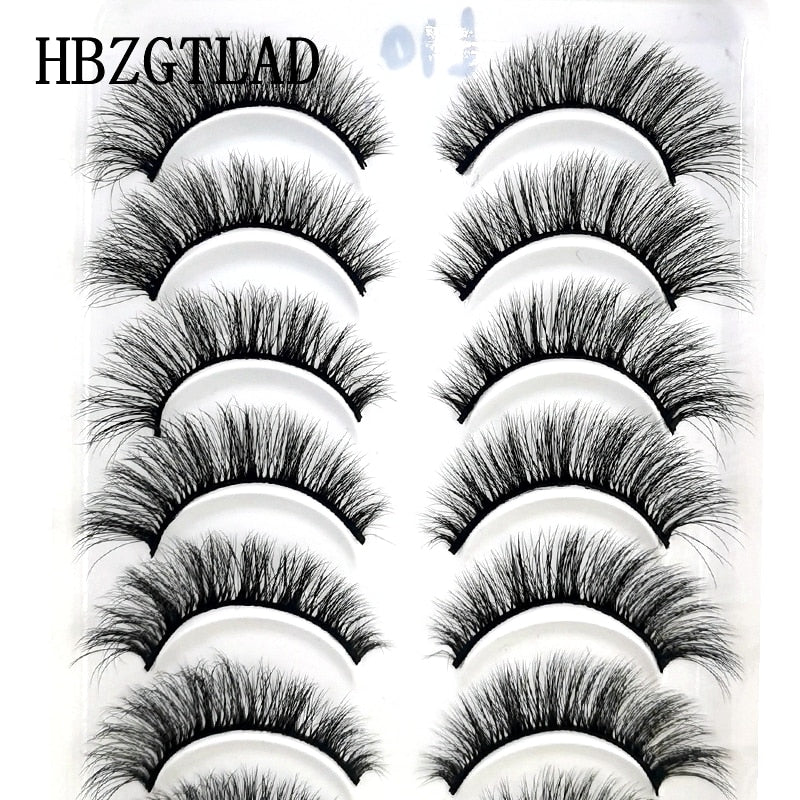 2/5/10 Pairs Natural False Eyelashes Fake Lashes Long 3D Mink Extension