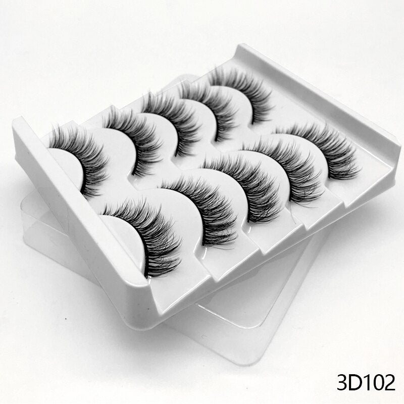 5/10 Pairs 3D Faux Mink Lashes Fluffy Soft Wispy Volume Natural long False Eyelashes Eye Lashes Reusable Eyelashs