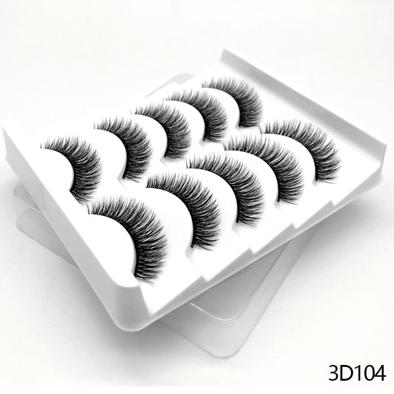 5/10 Pairs 3D Faux Mink Lashes Fluffy Soft Wispy Volume Natural long False Eyelashes Eye Lashes Reusable Eyelashs