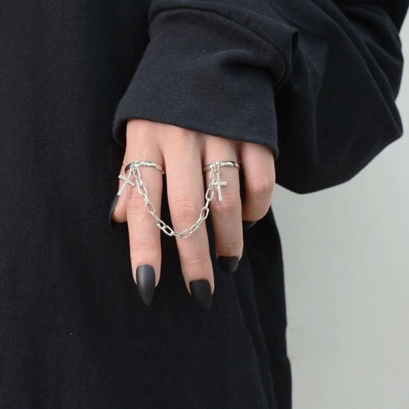 Minimalist Irregular Silver Color Rings For Women Fashion Creative Hollow Irregular Geometric Open Rings Party Jewelry Gifts