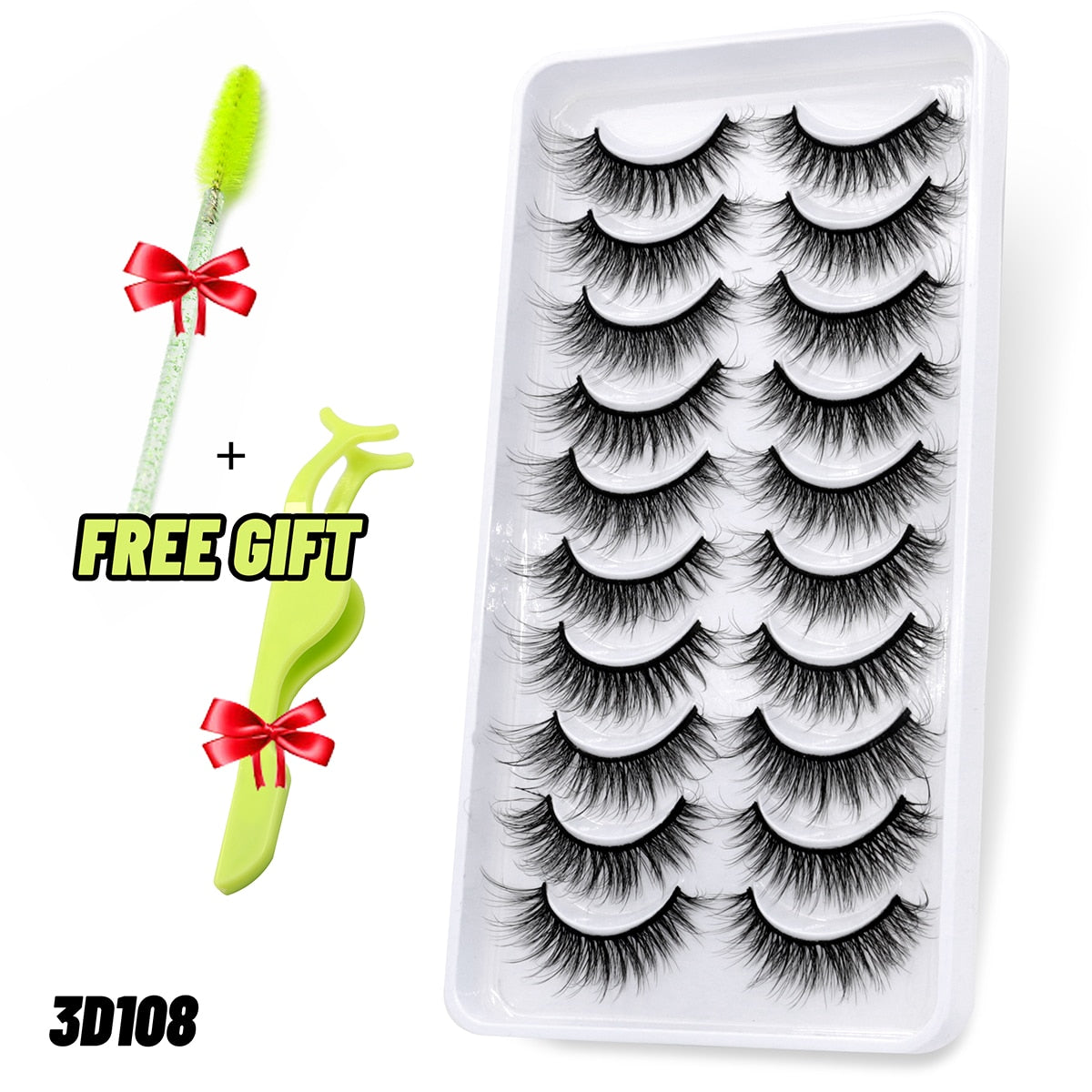 5/10 Pairs 3D Faux Mink Lashes Fluffy Soft Wispy Volume Natural long False Eyelashes Eye Lashes Reusable Eyelashs