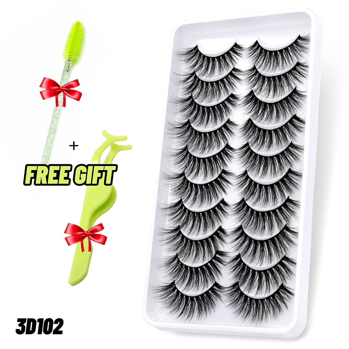 5/10 Pairs 3D Faux Mink Lashes Fluffy Soft Wispy Volume Natural long False Eyelashes Eye Lashes Reusable Eyelashs