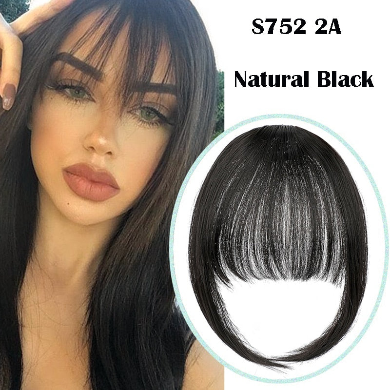 False Bangs Synthetic Hair Extension Fake Fringe Natural hair clip on bangs Light Brown wigs