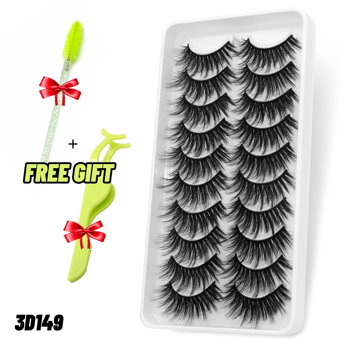 5/10 Pairs 3D Faux Mink Lashes Fluffy Soft Wispy Volume Natural long False Eyelashes Eye Lashes Reusable Eyelashs