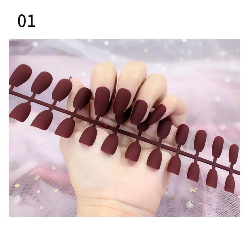 Matte False Nail Tips Solid Color Matte Super Long Coffin False Nail Ballet Press on Nails Tips