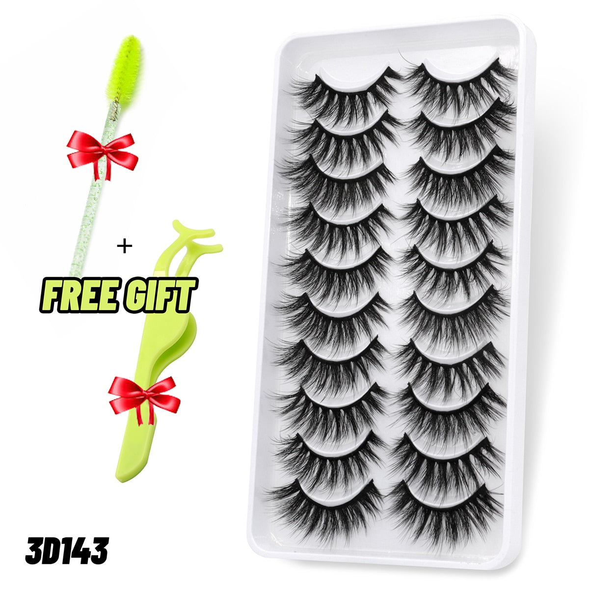 5/10 Pairs 3D Faux Mink Lashes Fluffy Soft Wispy Volume Natural long False Eyelashes Eye Lashes Reusable Eyelashs