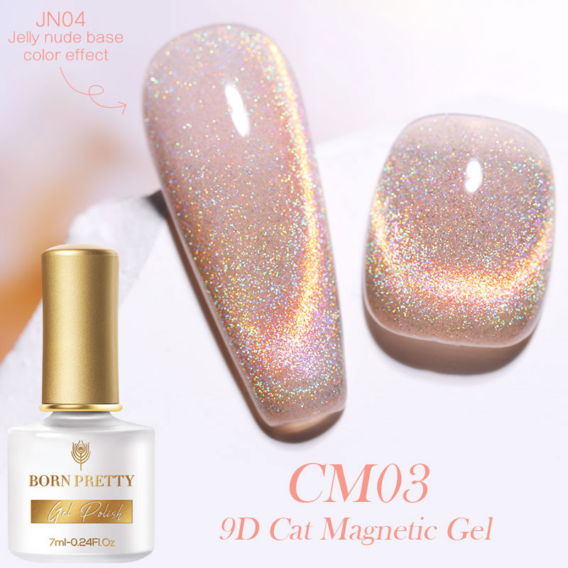 7ml 9D Laser Cat Magnetic Gel Nail Gel Pink Magnetic Gel Soak Off UV LED Nail Varnish UV Gel Need Pink Nude Base