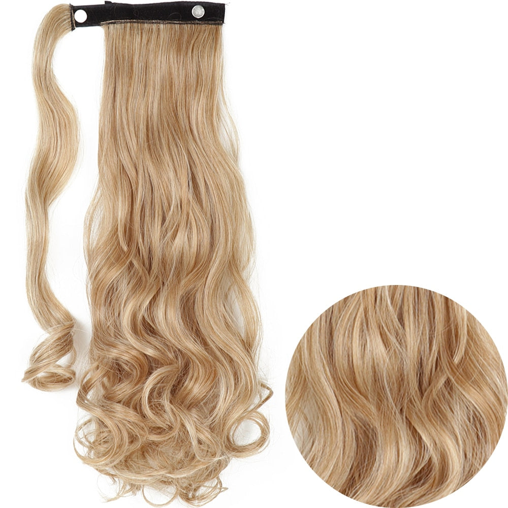 Wrap Around Clip On Ponytail Hair Extension Synthetic Ponytail Extension Hair For Women Pony Tail Hairpiece Natural Wave Style