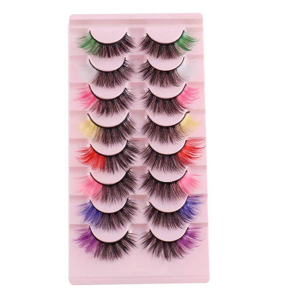 8 Pairs 3D Mink False Eyelashes Mixed Style 100% Mink Hair Wispies Criss-cross Fluffy Eyelashes Volume Handmade Cruelty-free