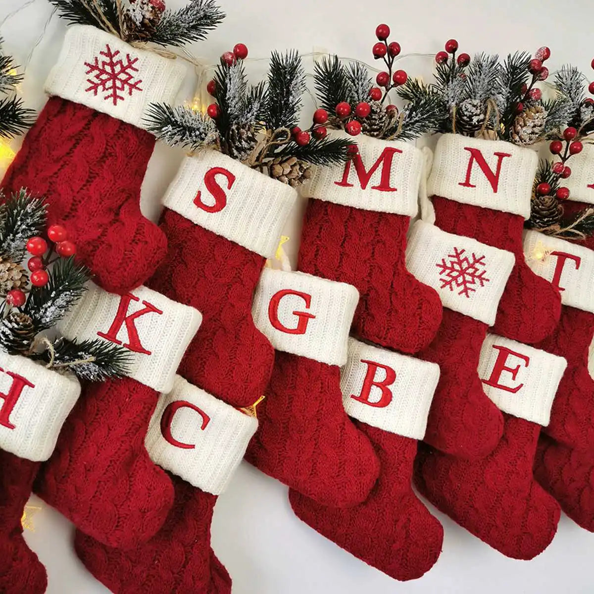 Christmas Alphabet Knitting Socks Christmas Tree Ornaments Christmas Decorations For Home Navidad Noel Xmas Gift