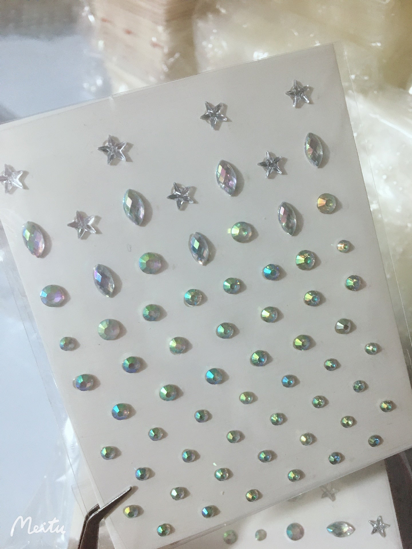 1 Pcs Disposable Tattoo Stickers Face Jewelry Color Crystal Diamond DIY Eyes Face Body Waterproof Makeup Decorations Rhinestones