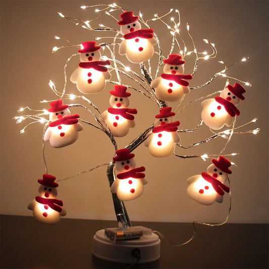 Cristmas Tree Snowman Christmas LED Garland String Lights Merry Christmas Decor for Home Ornament Happy New Year Gifts