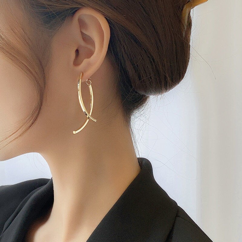 Gold Color Geometric Stud Earrings for Women Korean Fashion Women Earings Party Classic Jewelry