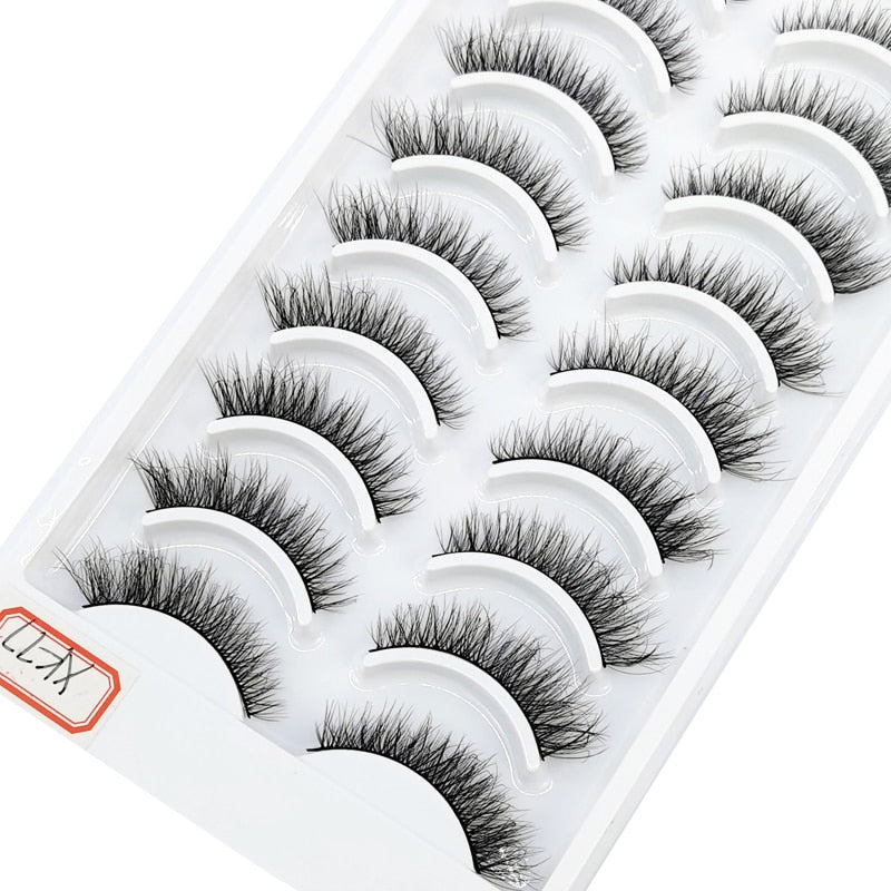 2/5/10 Pairs Natural False Eyelashes Fake Lashes Long 3D Mink Extension