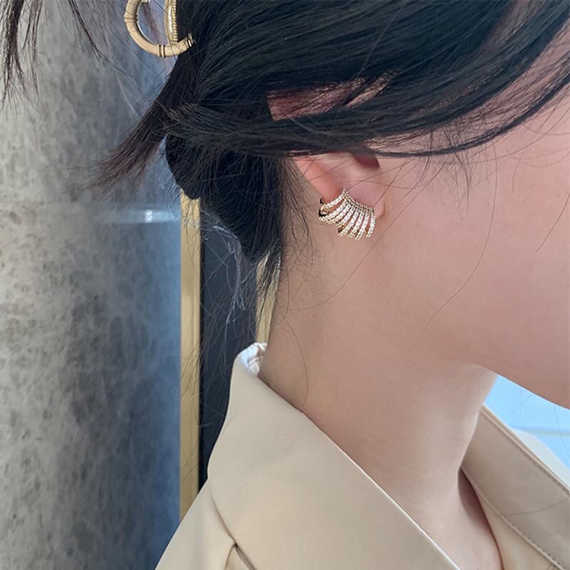 Gold Color Geometric Stud Earrings for Women Korean Fashion Women Earings Party Classic Jewelry