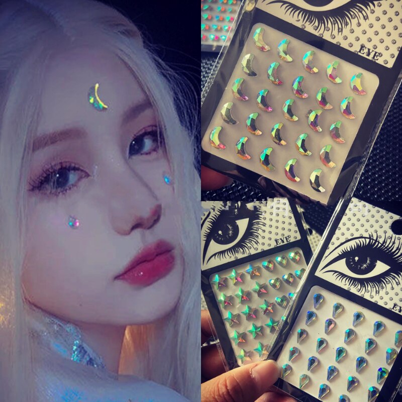 Glitter Diamond Makeup Eyeliner Eyeshadow Rhinestone Face Jewelry Stickers Eyes Stage Party Face Makeup Crystal Tattoo Stickers