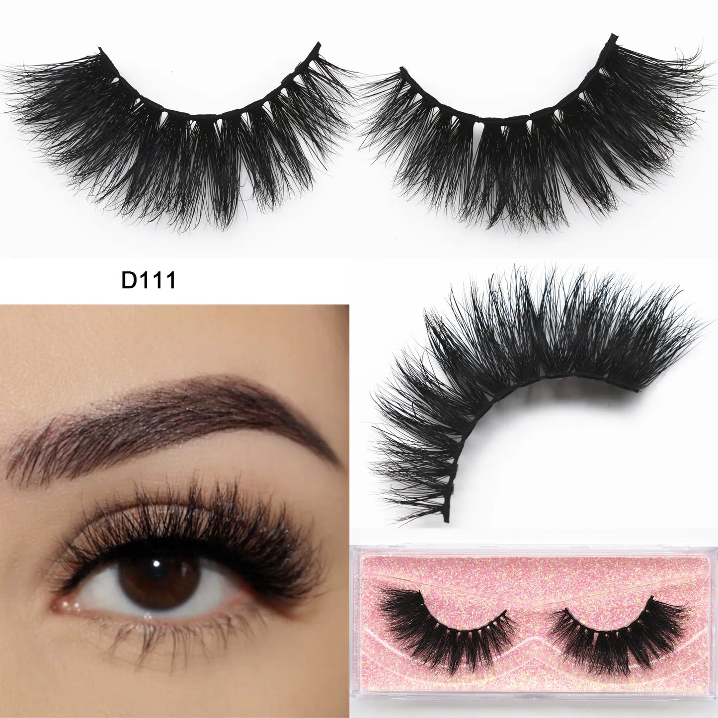 3D Mink Cat Eye Lashes Mink False Eyelash Handmade Wispy Volume Cateye Lashes Fox Eye Lashes Full Strip Lashes Makeup Fake Lash