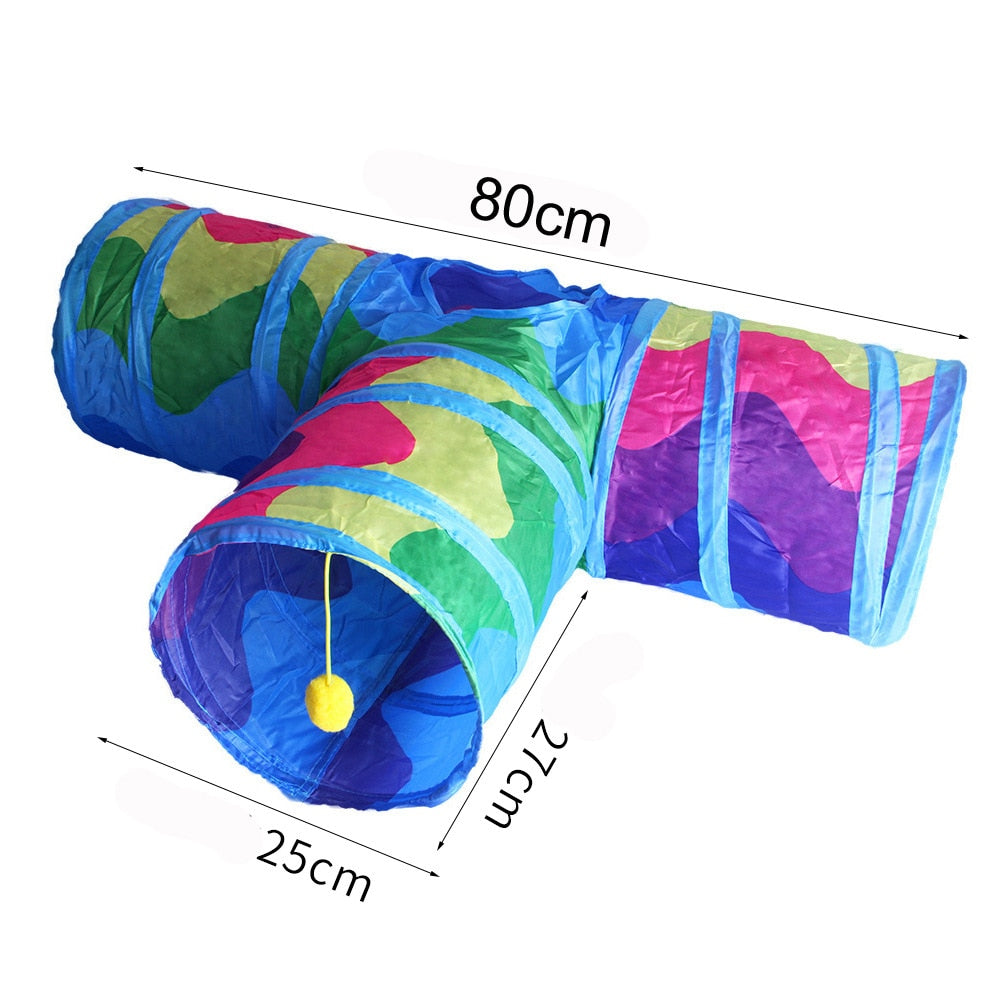 Cats Tunnel Foldable Pet Cat Toys Kitty Pet Training Interactive Fun Toy Tunnel Bored For Puppy Kitten Rabbit Play Tunnel Tube