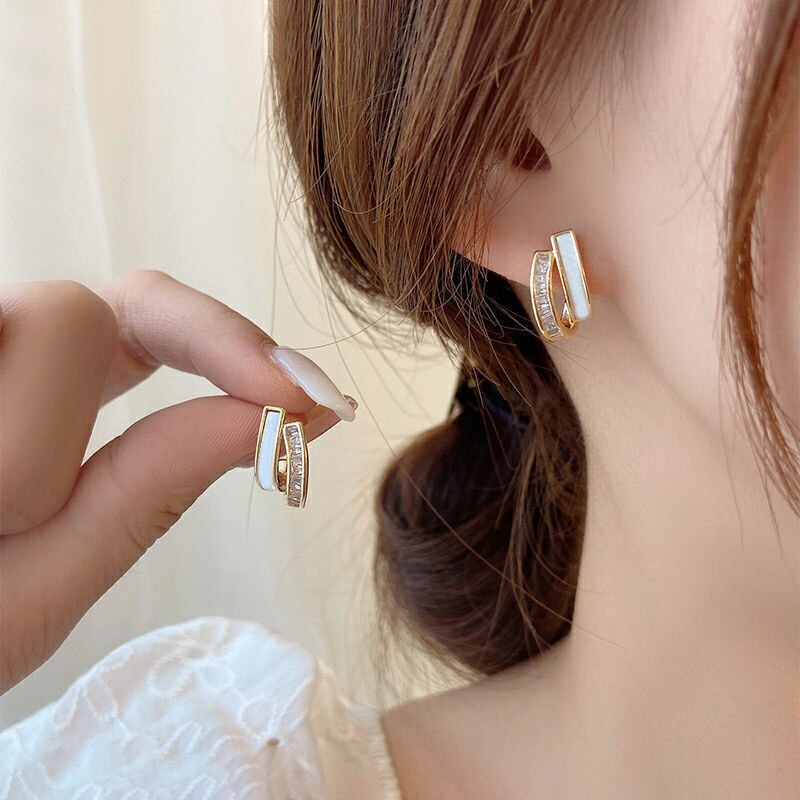 Gold Color Geometric Stud Earrings for Women Korean Fashion Women Earings Party Classic Jewelry