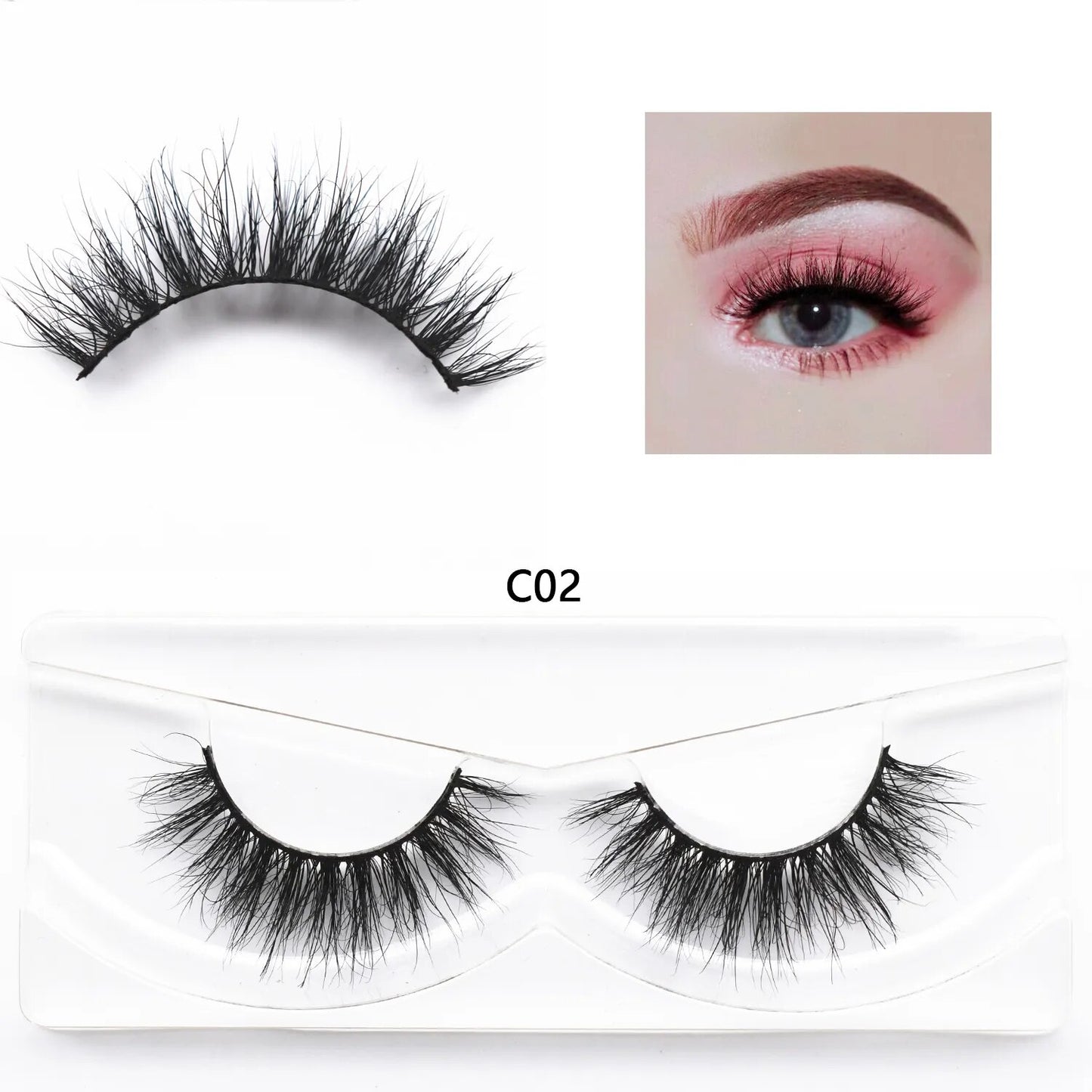 3D Mink Cat Eye Lashes Mink False Eyelash Handmade Wispy Volume Cateye Lashes Fox Eye Lashes Full Strip Lashes Makeup Fake Lash