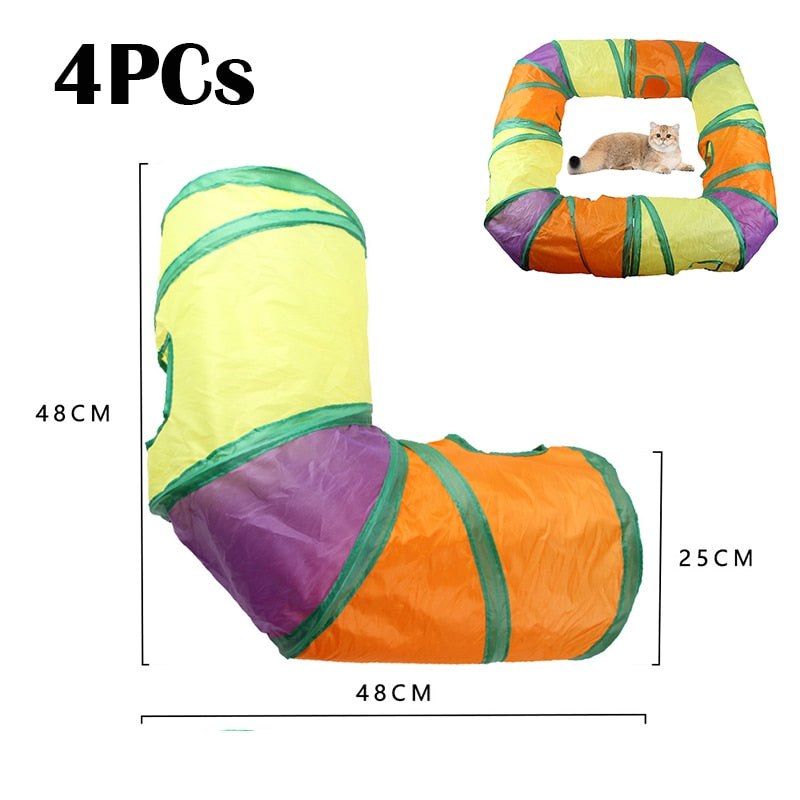 Cats Tunnel Foldable Pet Cat Toys Kitty Pet Training Interactive Fun Toy Tunnel Bored For Puppy Kitten Rabbit Play Tunnel Tube