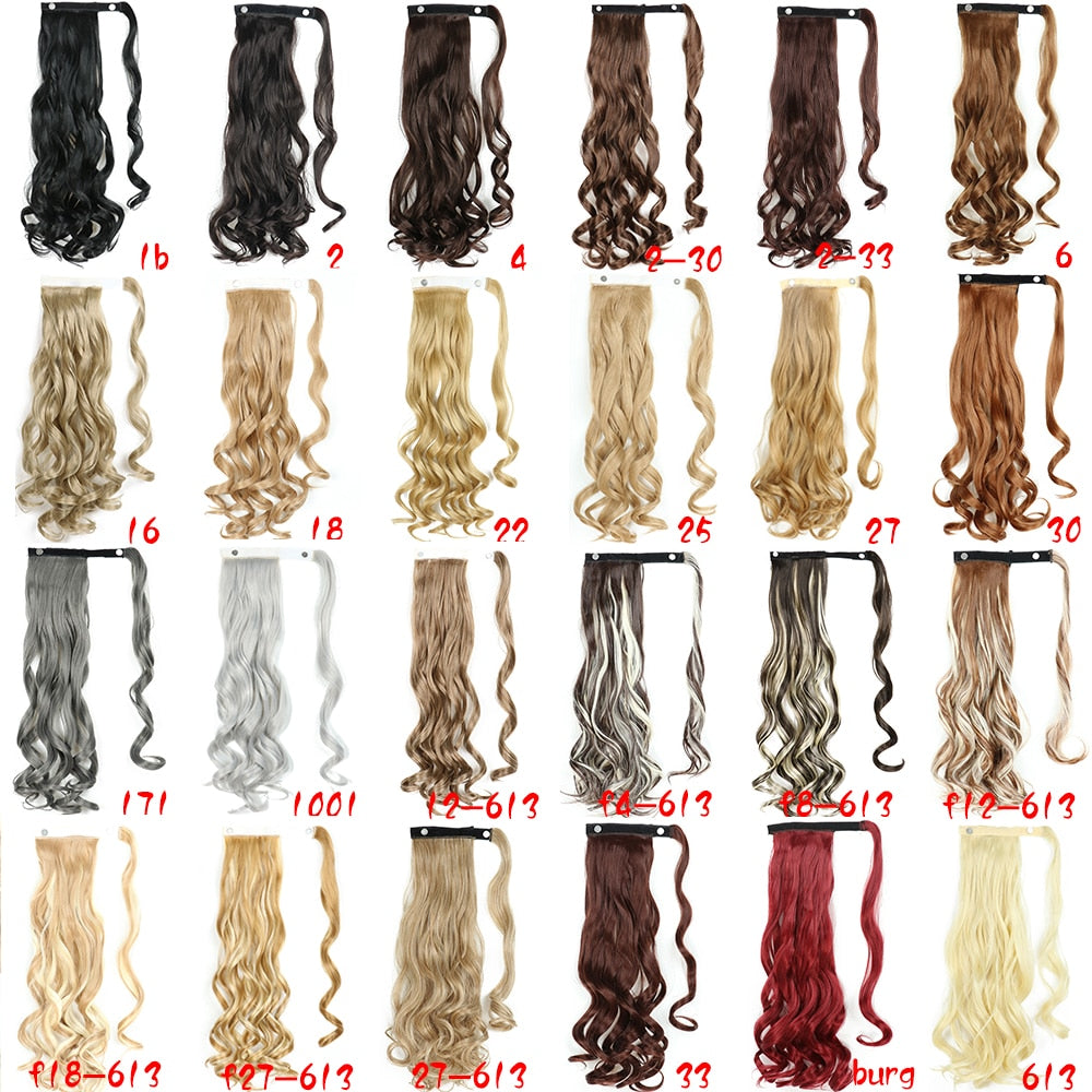 Wrap Around Clip On Ponytail Hair Extension Synthetic Ponytail Extension Hair For Women Pony Tail Hairpiece Natural Wave Style