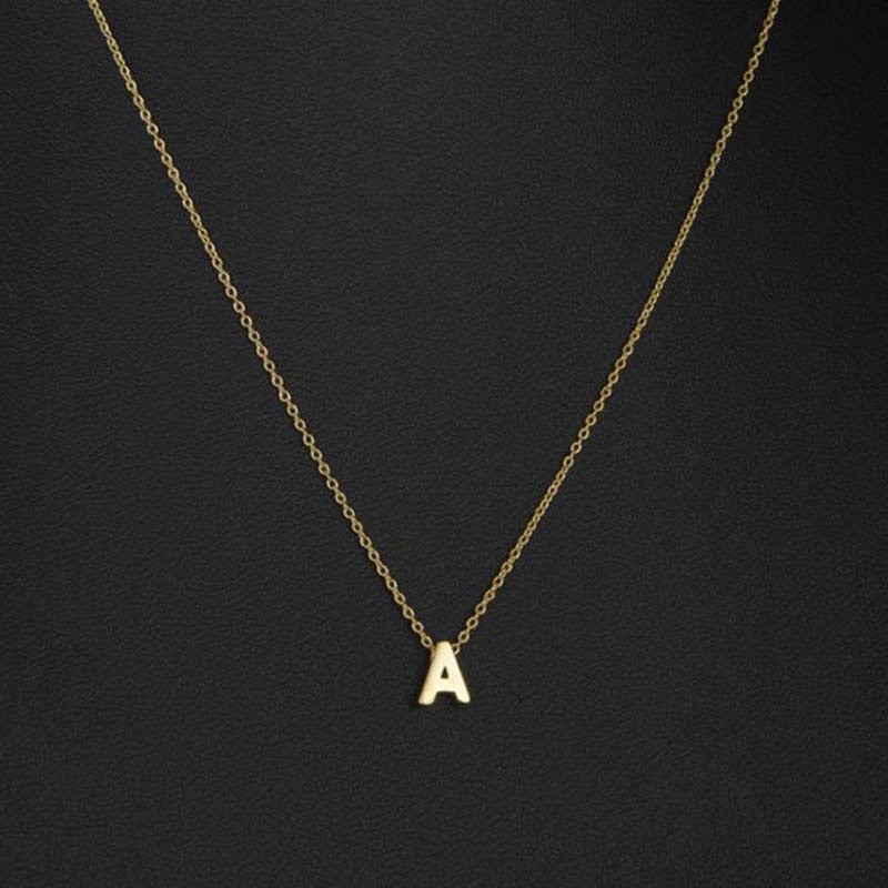 Necklaces for Women Chain Initial Charms Necklace Pendant Metal Letters for Jewelry Cut Letters Single Name Necklaces