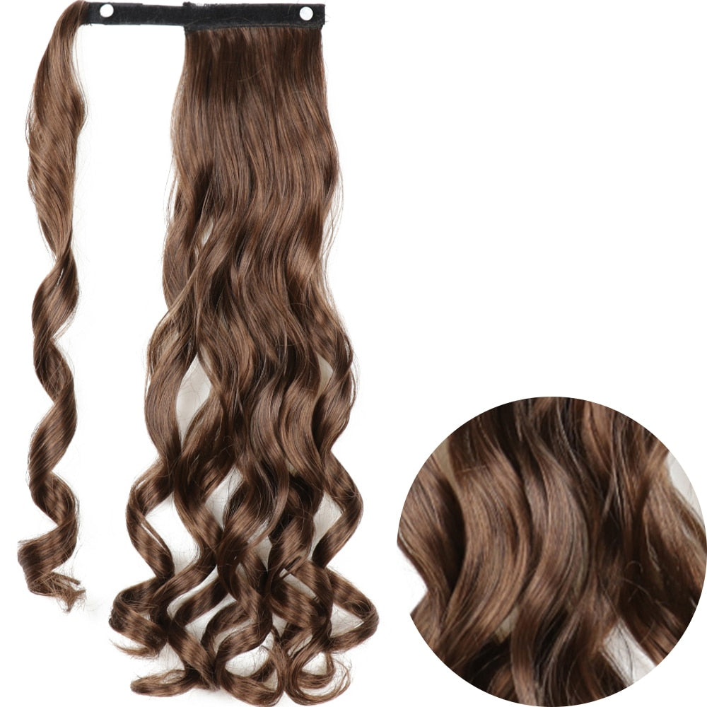 Wrap Around Clip On Ponytail Hair Extension Synthetic Ponytail Extension Hair For Women Pony Tail Hairpiece Natural Wave Style