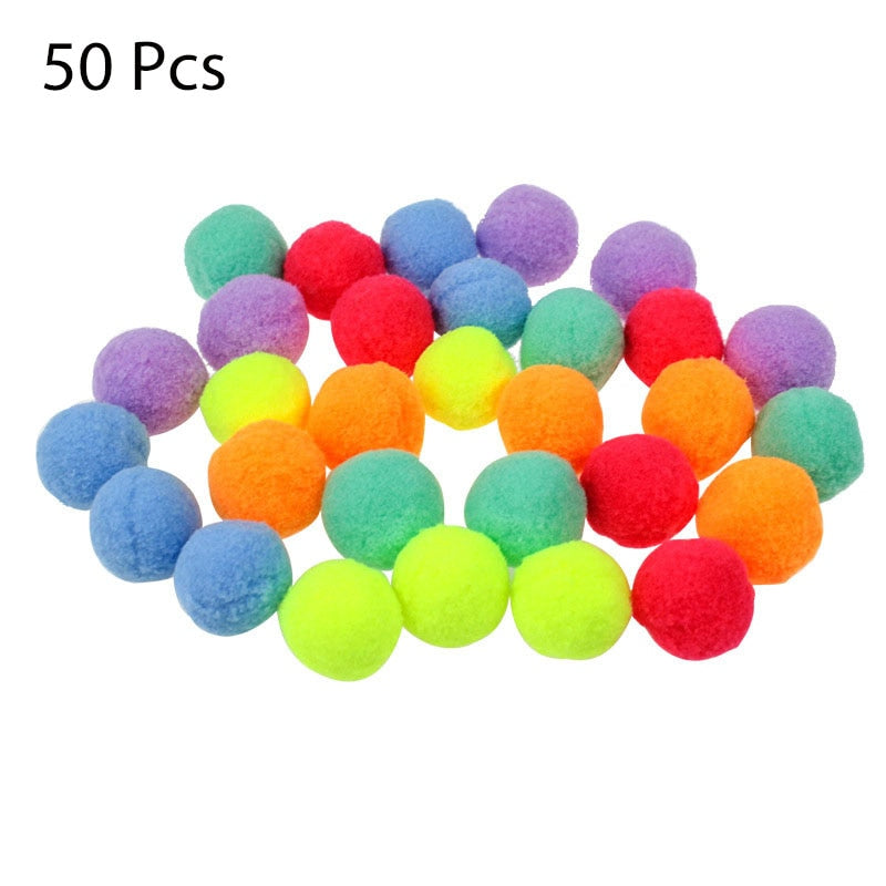 Interactive Launch Training Cat Toys Creative Kittens Mini Pompoms Games Stretch Plush Ball Toys Cat Supplies Pet Accessories