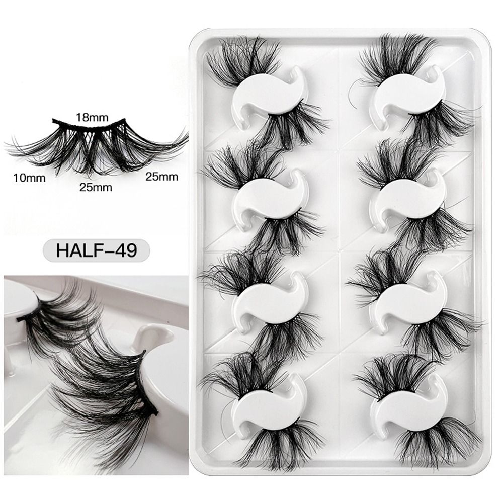 8 Pairs 3D Mink False Eyelashes Mixed Style 100% Mink Hair Wispies Criss-cross Fluffy Eyelashes Volume Handmade Cruelty-free