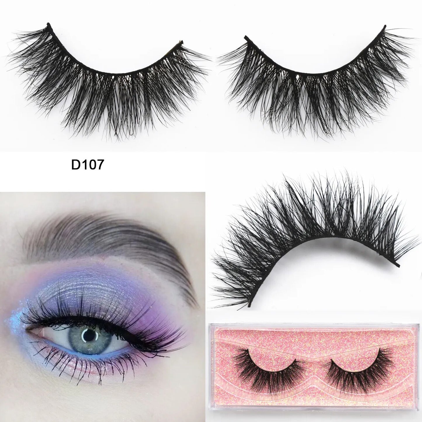 3D Mink Cat Eye Lashes Mink False Eyelash Handmade Wispy Volume Cateye Lashes Fox Eye Lashes Full Strip Lashes Makeup Fake Lash