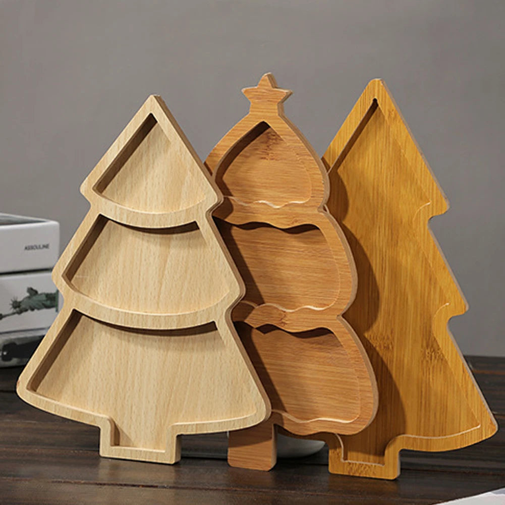 Cutting Board Christmas Tree Shaped Charcuterie Restaurant Dessert Boards Wooden Tray for Food Appetizers Desserts Snacks Sushi