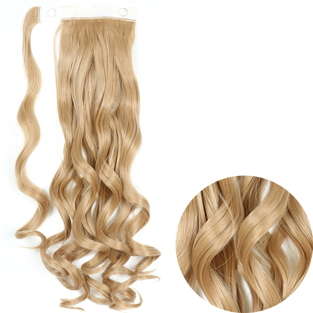 Wrap Around Clip On Ponytail Hair Extension Synthetic Ponytail Extension Hair For Women Pony Tail Hairpiece Natural Wave Style